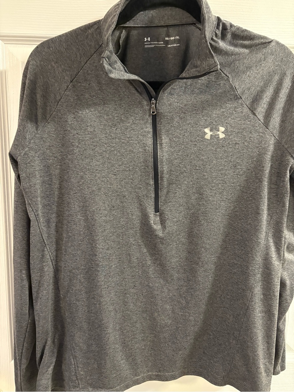 Under Armour Gray Heather Half-Zip HeatGear Pullover
